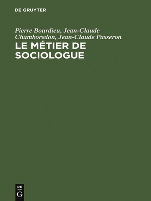 cover image of Le métier de sociologue